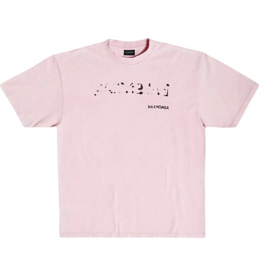 Balenciaga FW24 “Inkblot” Tee Shirt in Faded Pink